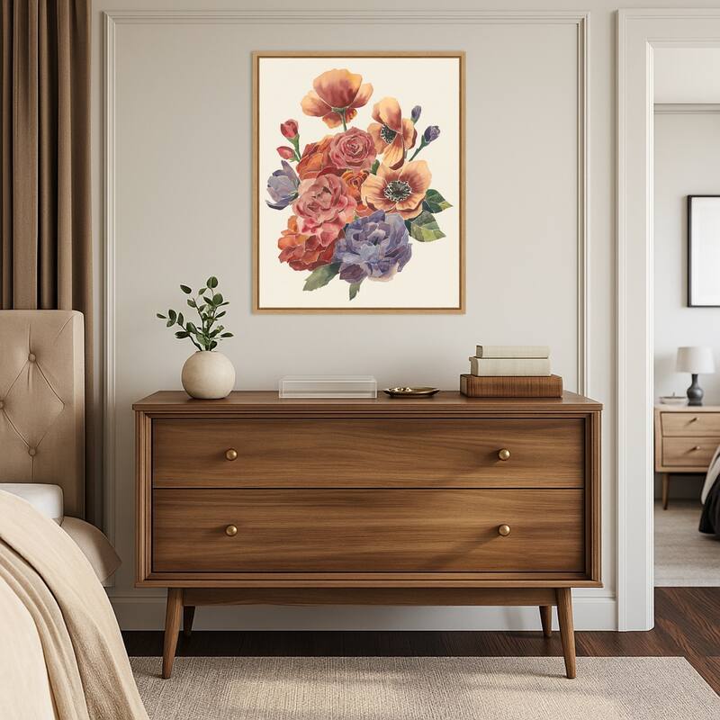 Stained Glass Posy No. 2 by Grace Popp Framed Canvas Wall Art Print