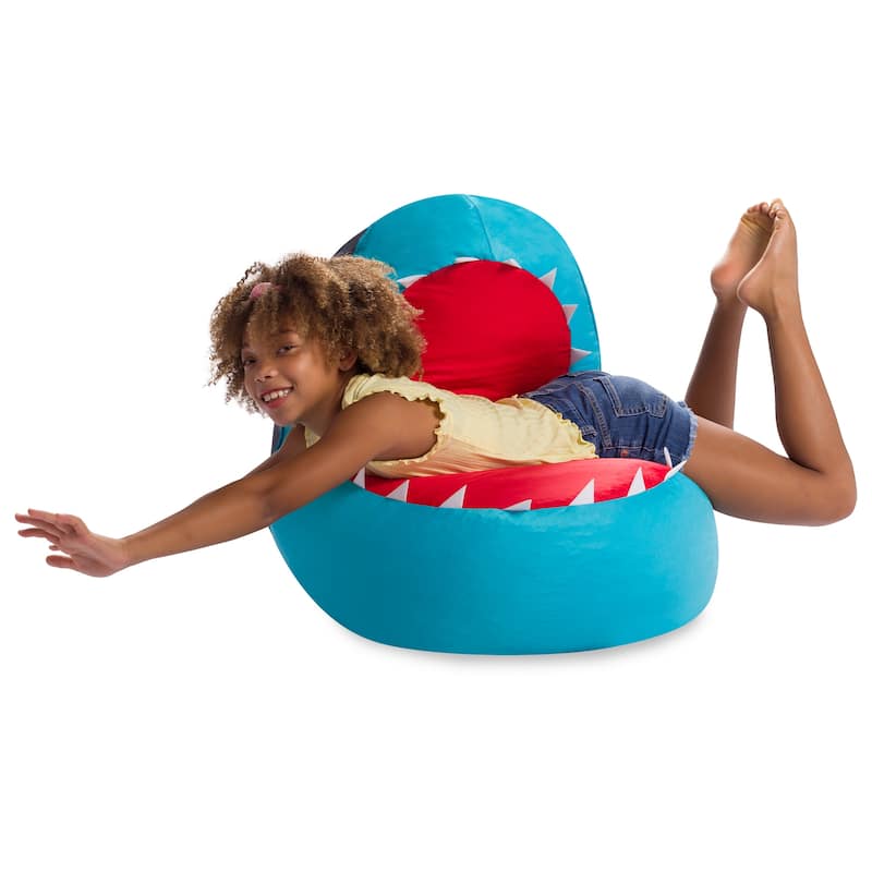 Shark Filled Bean Bag Chair or Cover Only for Toddlers and Kids, Large 30"