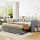 preview thumbnail 12 of 26, 81inch Twin Size Upholstered Daybed with Extendable Trundle,Twin to King Grey