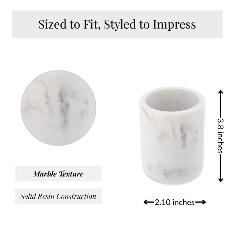 Marble Resin Toothbrush Holder - 2.10 L x 2.10 W x 3.8 H