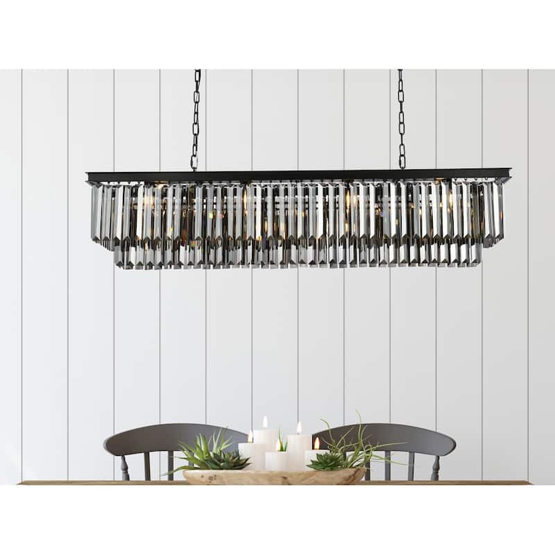Royce Edge 12-Light Matte Black-Chandelier
