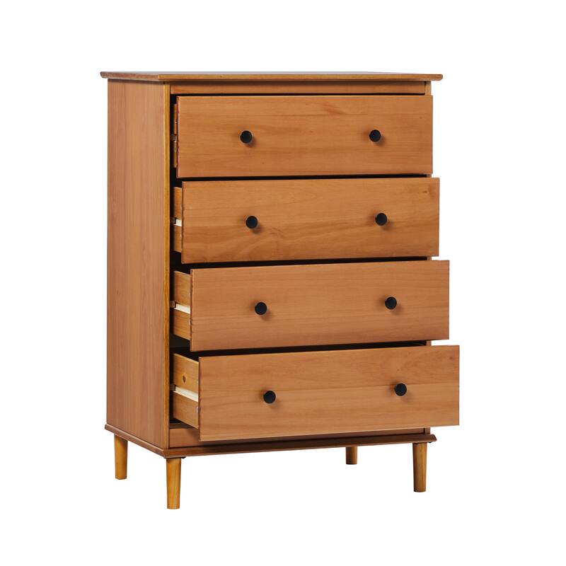 Walker Edison Bullrushes 4-drawer Solid Wood Chest
