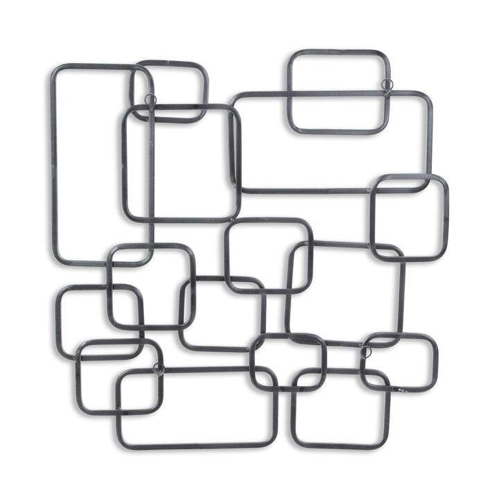 Elara Silver Curved Square Abstract Wall Decor