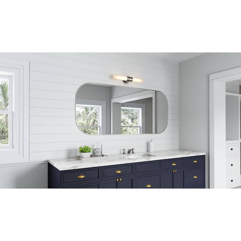 Trans Globe Lighting 2 Light 20" Bath Bar with Frosted Cylinder Shade
