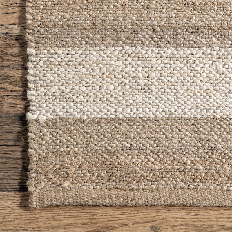 Nuloom Alisia Flatweave Striped Jute Area Rug