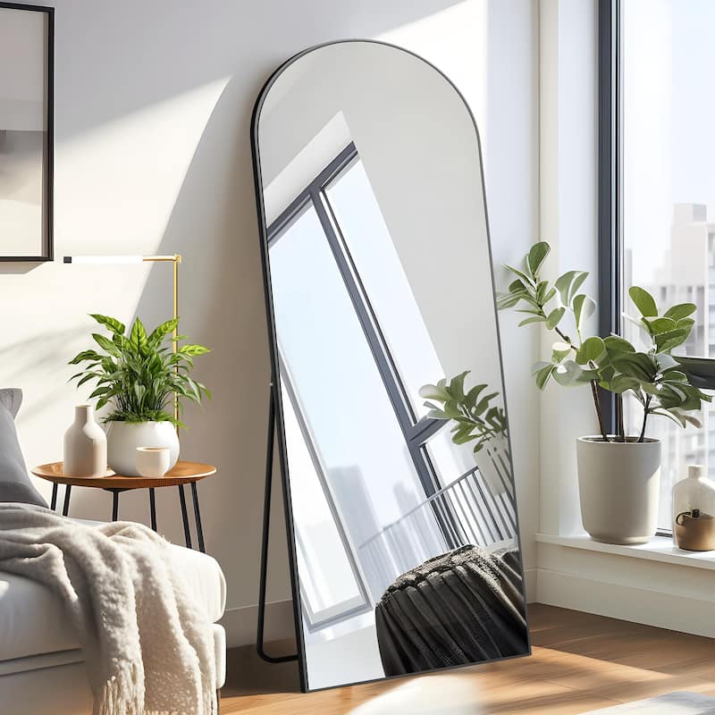 Nonfriable Arched Wood Mirror Wall Mirror Dressing Mirror With Stand