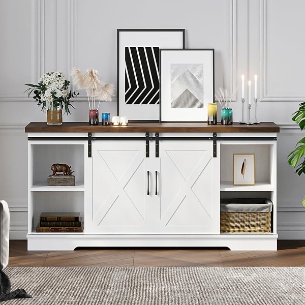 TV Stand Farmhouse Entertainment Center for 65 Inch