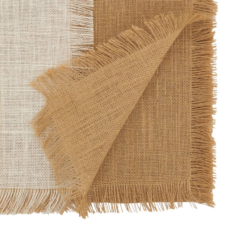 Table Runner With Banded Jute Design