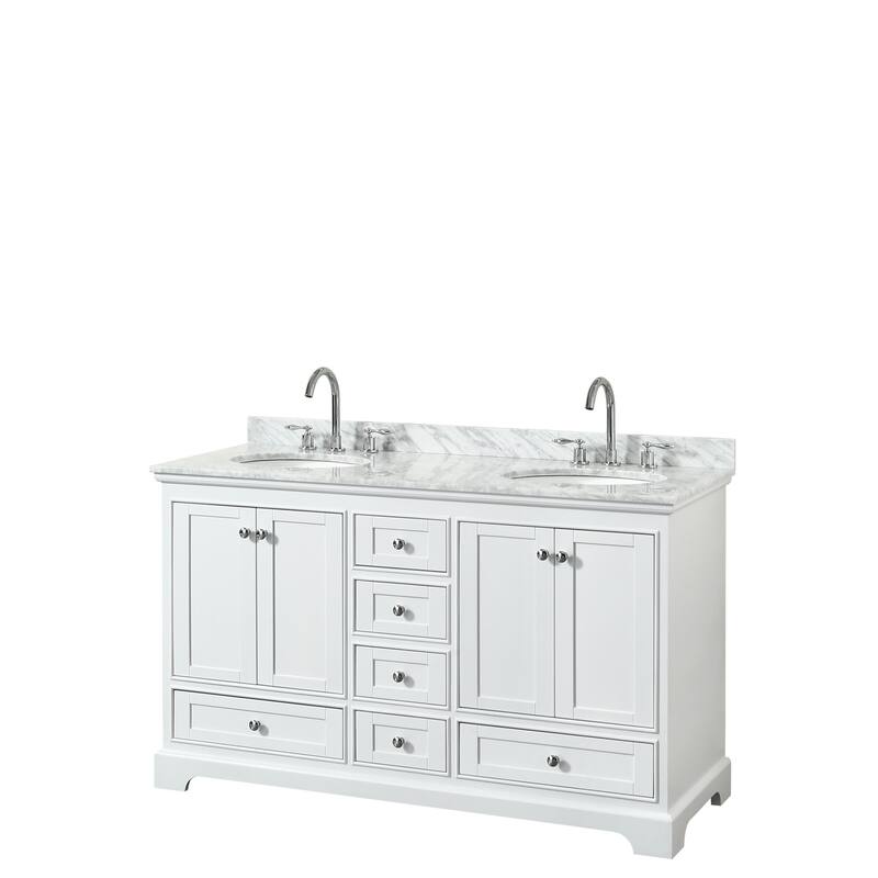 Wyndham Collection Deborah 60" Free Standing Double Vanity Set with