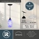 preview thumbnail 4 of 11, Milano Mini Pendant Ceiling Light with Blue Swirl Art Glass
