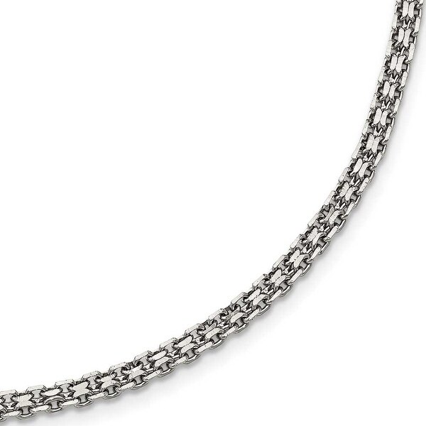 Stainless Steel Polished 3 mm Fancy Double Link Chain