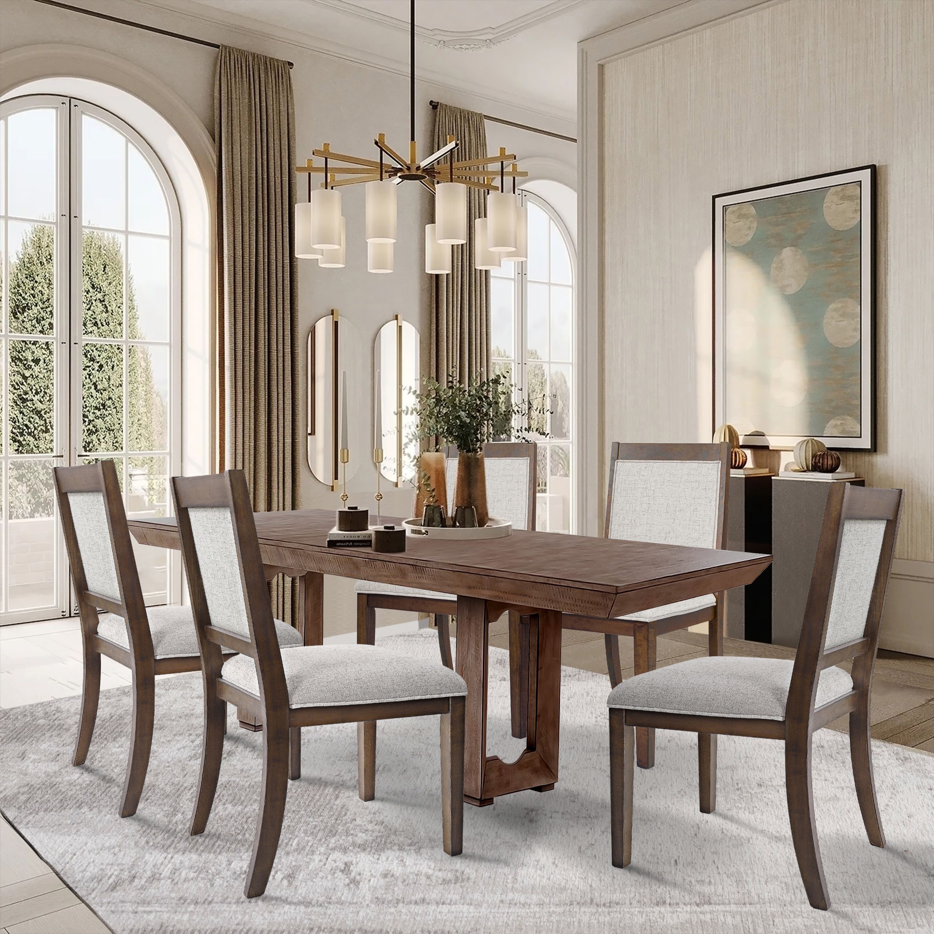 HomePop Open Back Upholstered Wood Frame Dining Chair - Set of 2