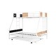 preview thumbnail 7 of 10, Versatile Design Bunk Bed with Solid construction, CPC Certified, Three Bed, Safety Guardrail, White