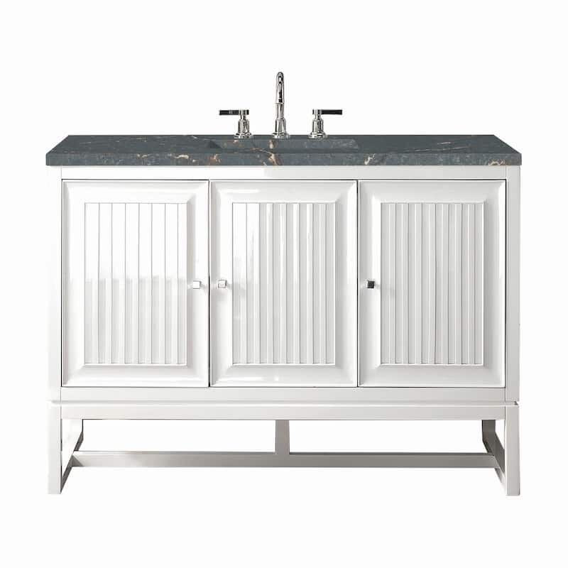 James Martin Vanities E645-V48-3PBL Athens 48" Single Basin Poplar - Glossy White - Painted