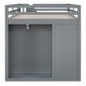 preview thumbnail 16 of 38, Full Size Wood Loft Bed With Wardrobes, Cabinets and Drawers, Gray