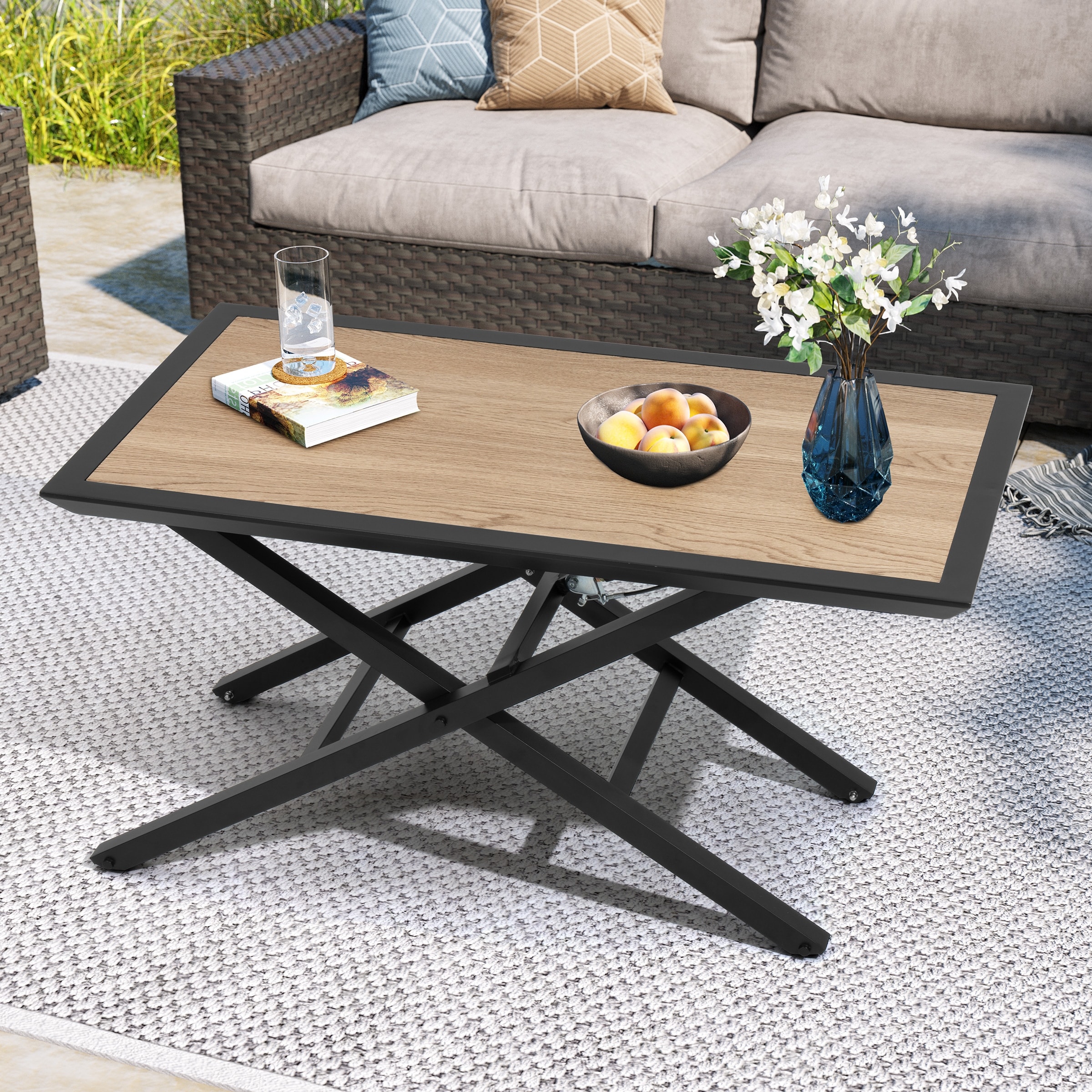 Outdoor Adjustable Height Aluminum Table Coffee Tea Table On Sale Bed Bath Beyond 40433540