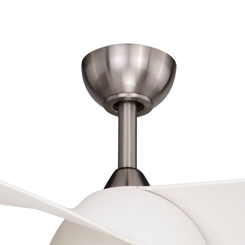 Odell White and Brushed Nickel Propeller Ceiling Fan with Integrated LED Light Kit and Remote