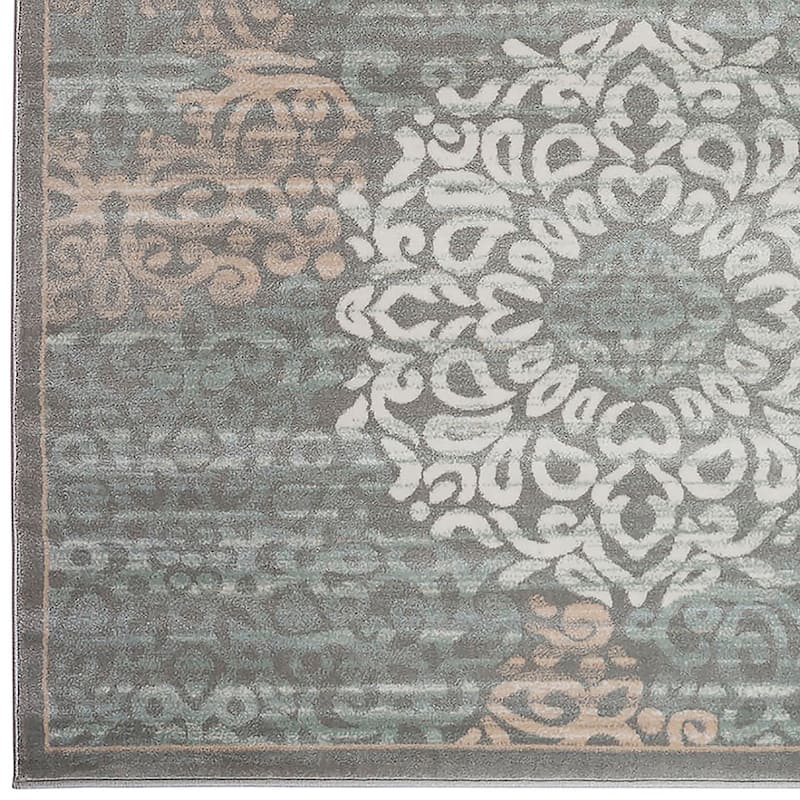 Admire Home Living Plaza Modern Abstract Damask Pattern Area Rug