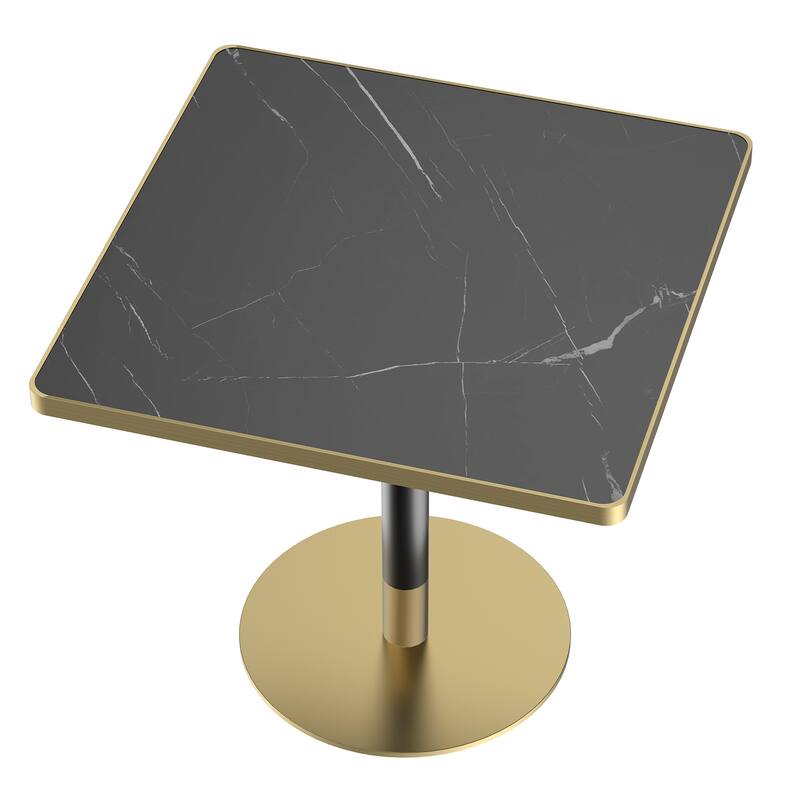 Square Modern Dinning Table 31.5 inches Bistro Table Tulip Table with Faux Marble top - Light Slate Grey