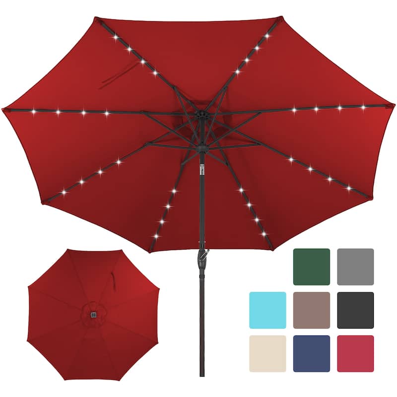 Autlaycil 10FT Solar Power LED Lights Patio Umbrella