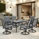 preview thumbnail 18 of 92, Versatile Outdoor Dining Sets w Swivel/Folding Chairs & Steel Slat Table and HDPE Dining Table Set for Gardens, Patios 7-Piece - Swivel-Grey