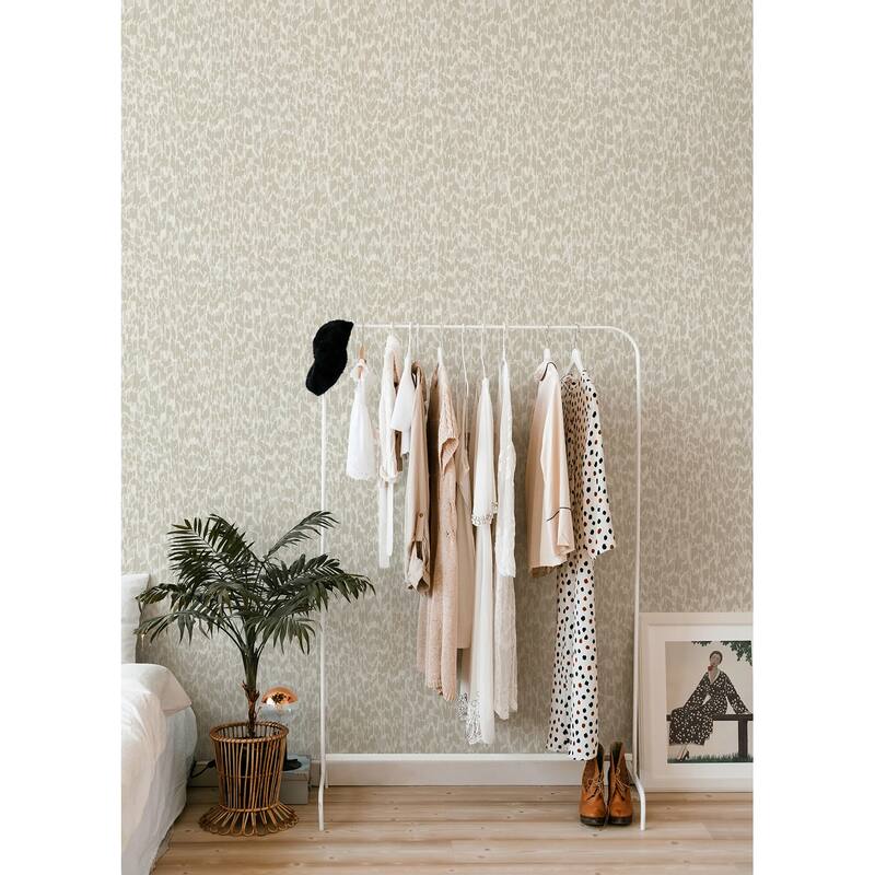 A-Street Prints Flavia Light Grey Animal Print Wallpaper