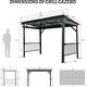 preview thumbnail 29 of 27, Domi 6.5 ft. x 12 ft. Hardtop Grill Gazebo with 2 Side Shelves and Ceiling Hooks, Outdoor BBQ Canopy