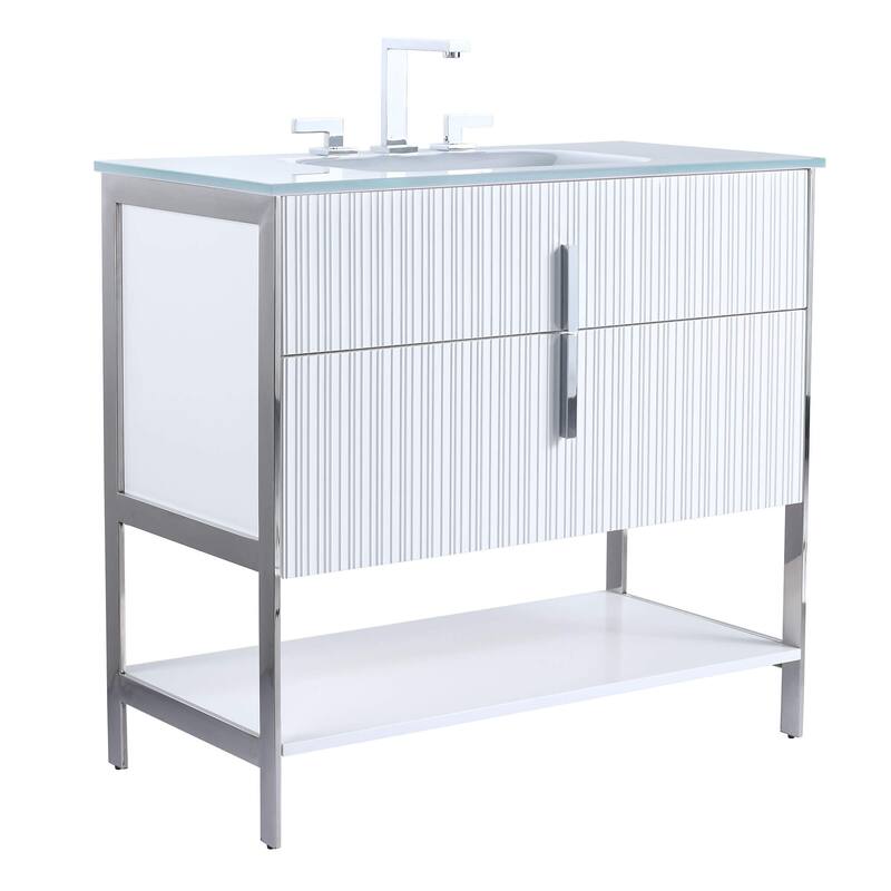 Fine Fixtures Serenity Modern bathroom vanity - White Matte - Chrome Hardware