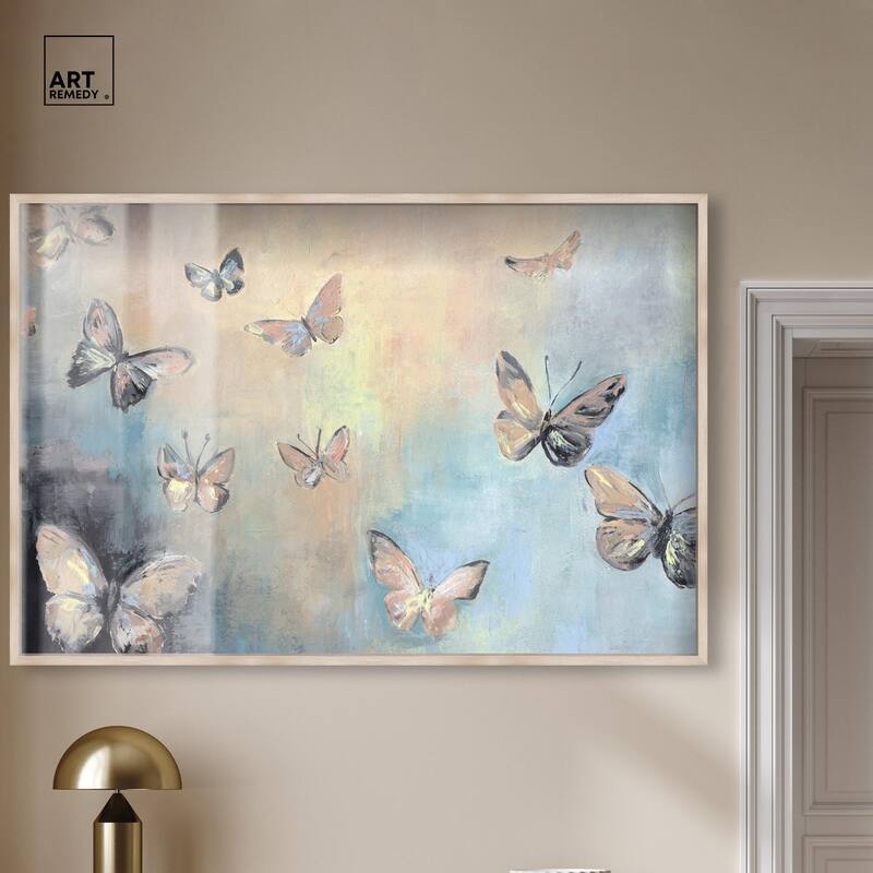 Textured Butterflies I Shadowbox by Art Remedy