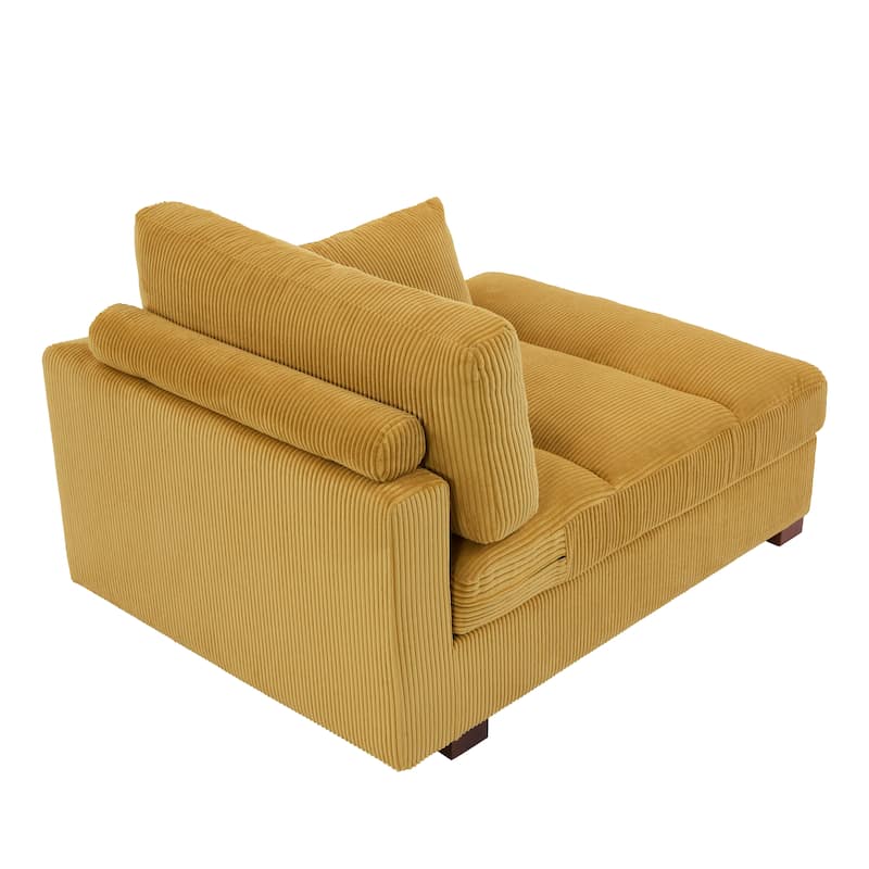 Modern Corduroy L-Shaped Sofa Chaise Lounge Couch