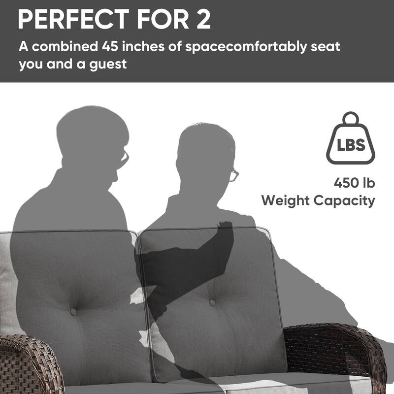 Outdoor Loveseat Sofa Patio Chairs with Swivel Chairs