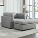 preview thumbnail 33 of 40, Roomfitters 50" Oversized Armchair with Ottoman, Modern Accent Chair, Lumbar Support, Reading Sofa for Bedroom