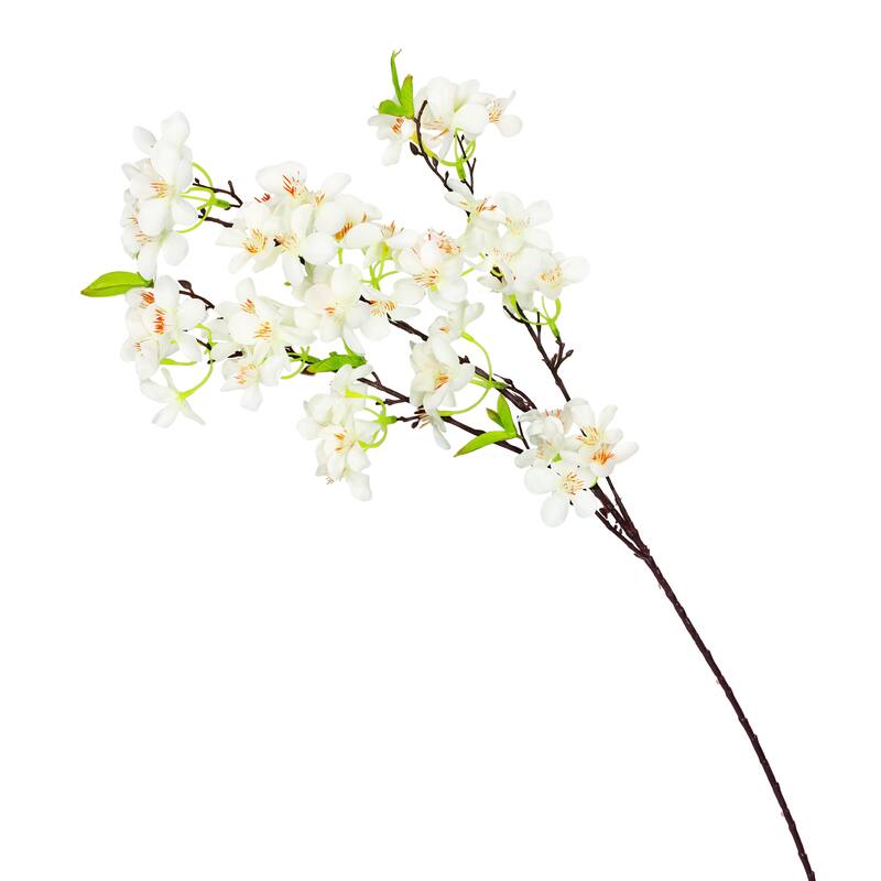 Set of 4 Cream White Artificial Apple Blossom Flower Stem Spray 34in - 34" L x 12" W x 4" DP
