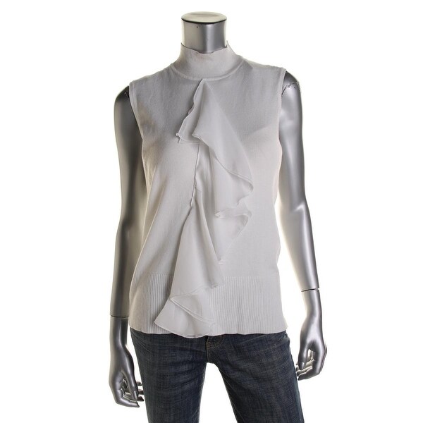 cable and gauge sleeveless turtleneck