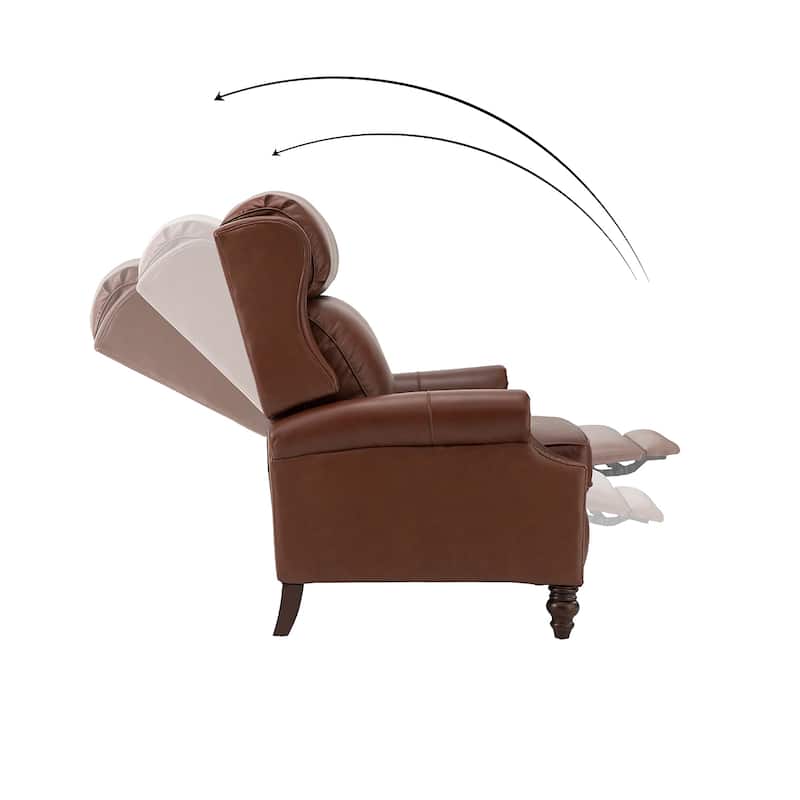 Noemon Genuine Leather Recliner with Nailhead Trims by HULALA HOME (Set of 2)