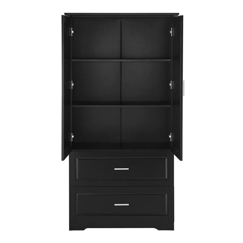 Tall Bathroom Storage Cabinet,Cabinet with Two Doors and Drawers