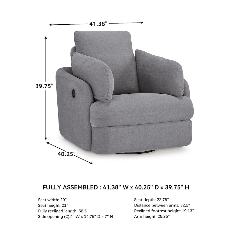 Signature Design by Ashley Modmax Dark Gray Swivel Glider Recliner
