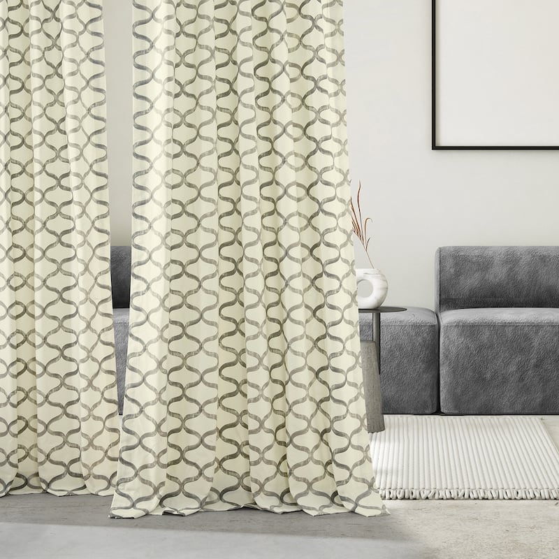 Exclusive Fabrics Illusions Geometric Grace Cotton Room Darkening Curtain (1 Panel)
