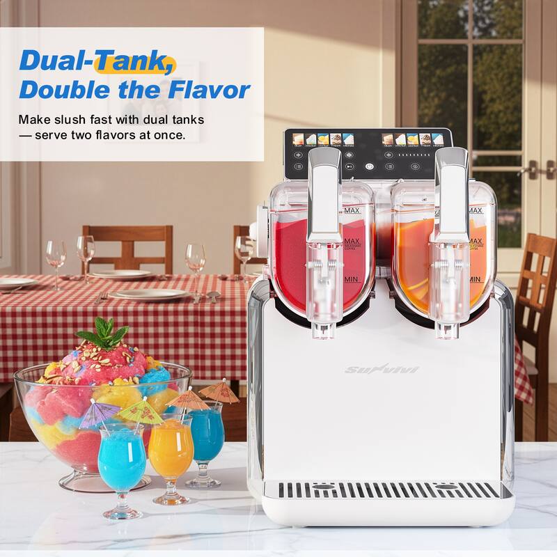 Dual-Tank Slushie Maker with Rapid Chill Technology & 5 Mode