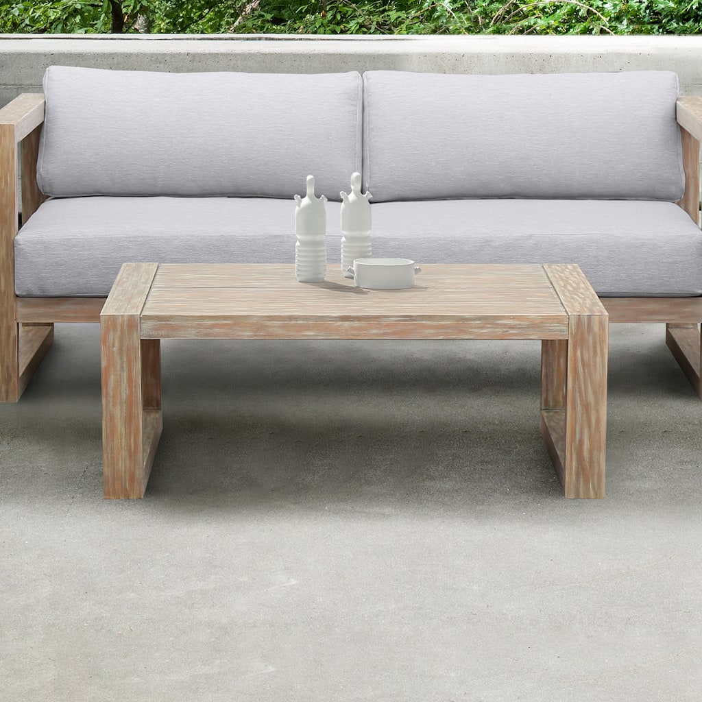 Paradise Solid Eucalyptus Wood 40.5" Outdoor Coffee Table