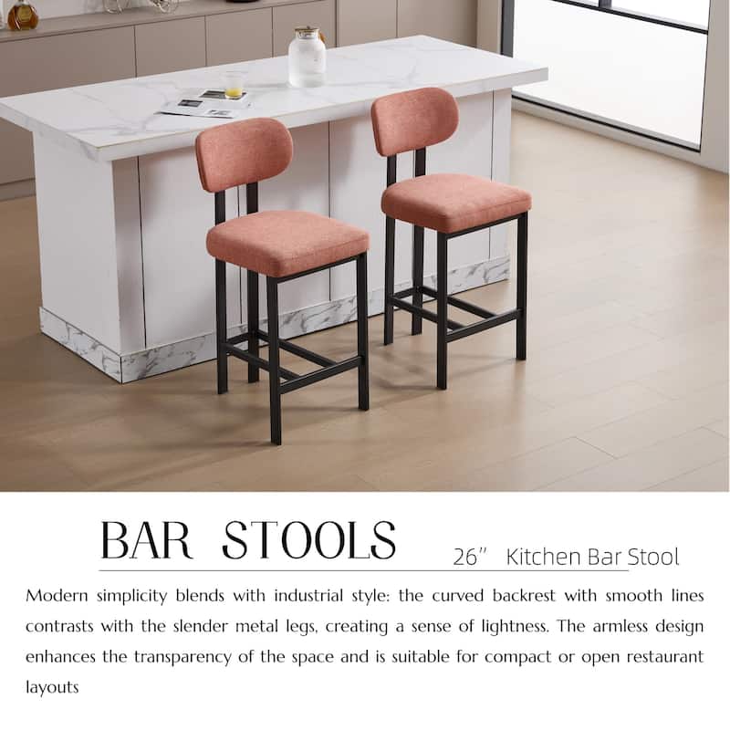 Upholstered Counter Height Bar Stools Side Chairs Set of 2