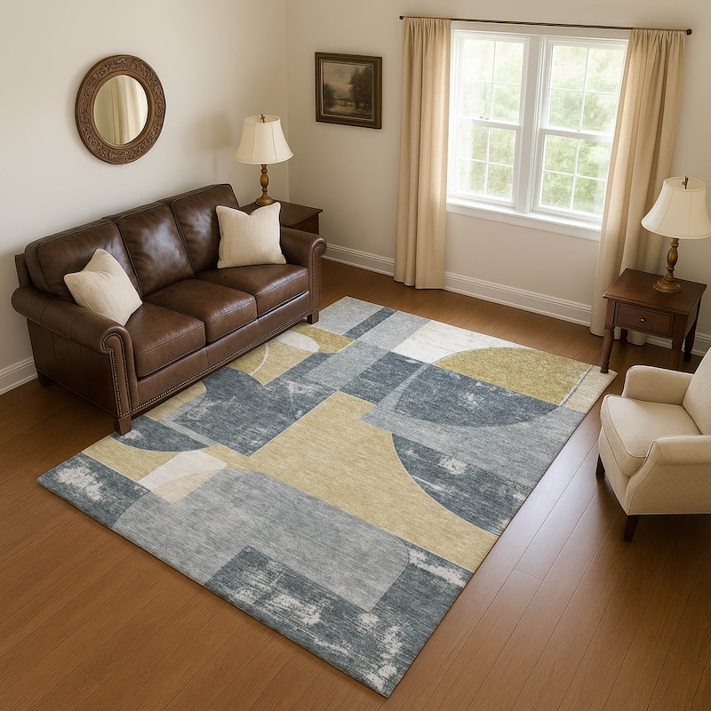 Premium Washable Super Soft Geo Modern Mayfield Rug - Gray - 2'6" x 3'10"