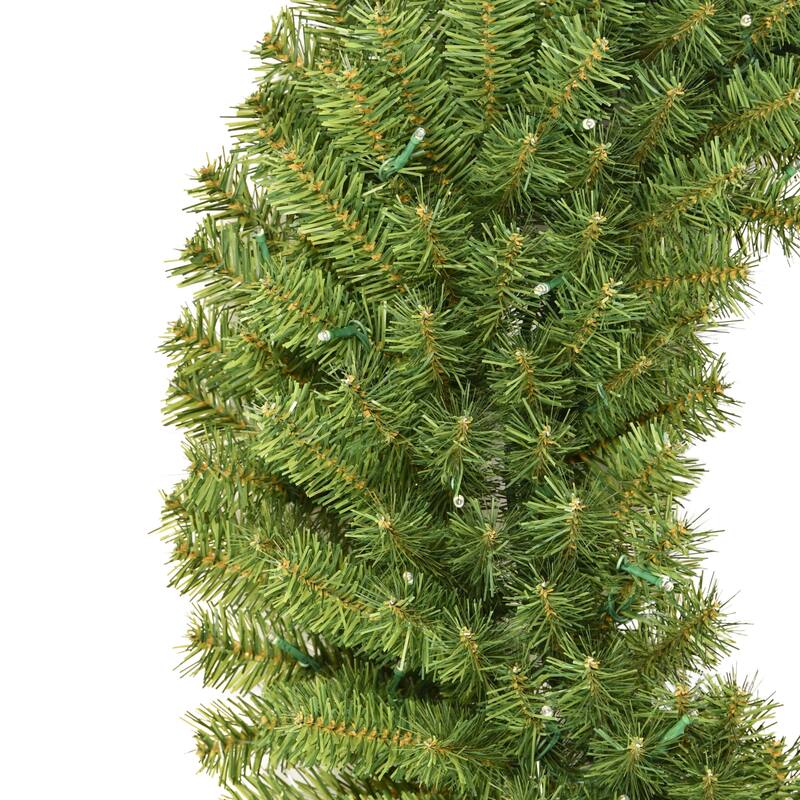 Pre-Lit Utah Spruce Artificial Christmas Wreath - 36" - Warm White LED Lights