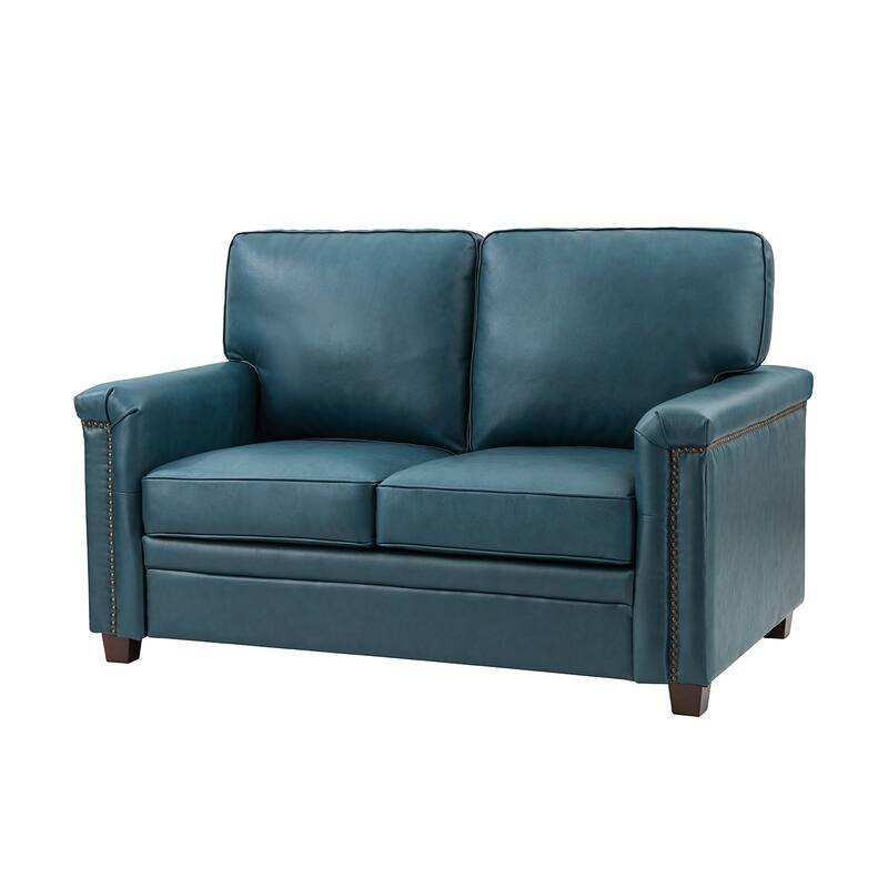 Irene Transitional Sofa with Nailhead Trim and Solid Wooden Legs