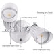 preview thumbnail 7 of 13, 20W Dual-Head Dusk to Dawn Outdoor Security Light, White/Bronze