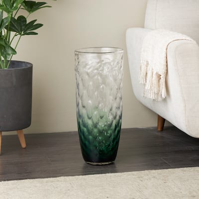 Green Glass Handmade Ombre Vase