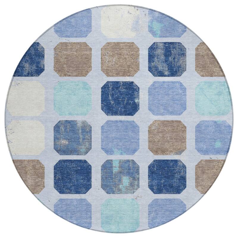 HomeRoots Geometric Transitional Rectangle Outdoor Rug
