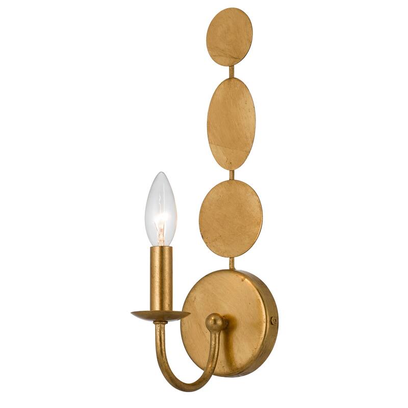 Layla 1 Light Antique Gold Sconce - 4.25'' W x 15.5'' H x 6.25'' D - 4.25'' W x 15.5'' H x 6.25'' D