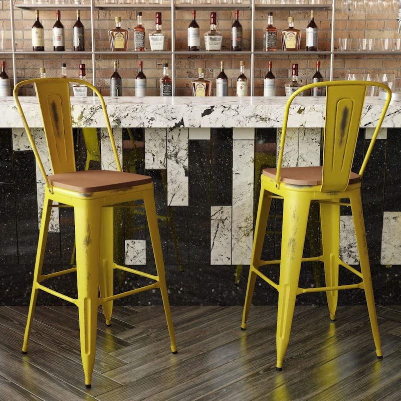 All-Weather Bar Height Stool with Poly Resin Seat