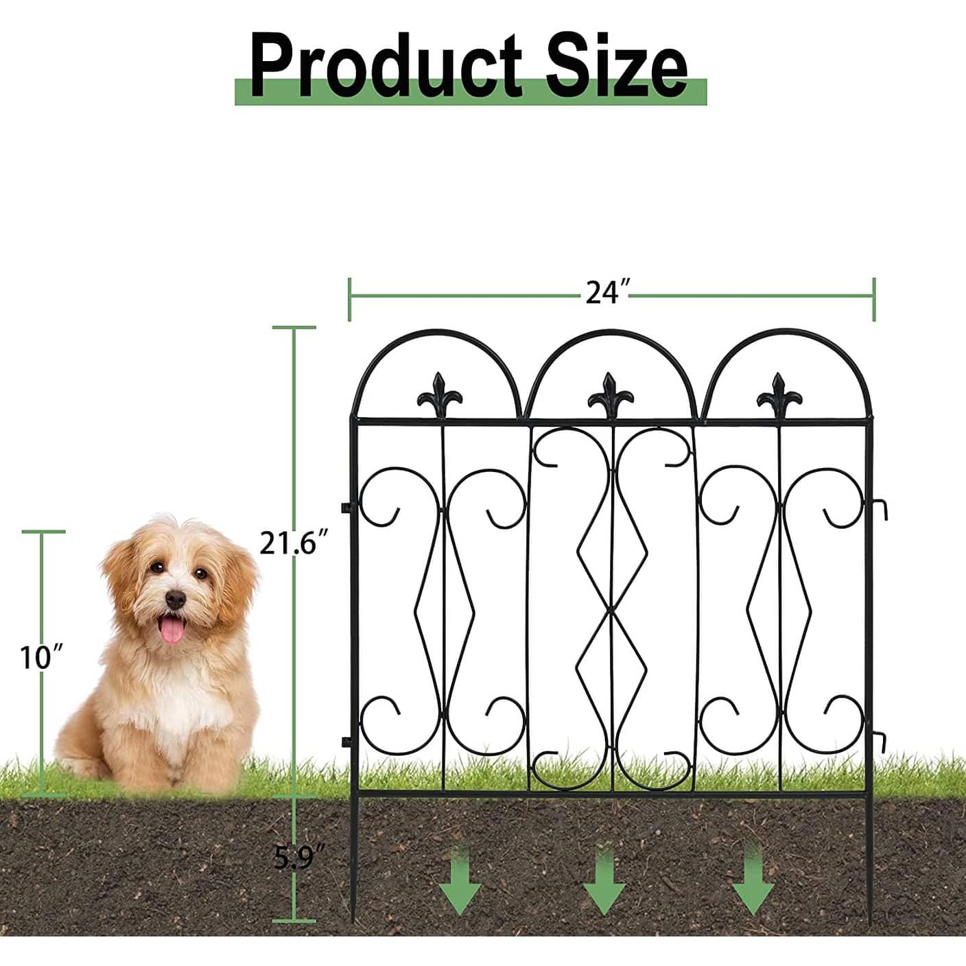 5x Garden Fence Panels Border Edging Flower Bed Animal Barrier - On ...